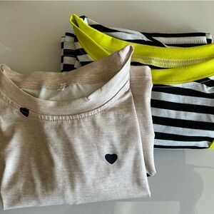 Heart Print and Striped T-Shirts Bundle